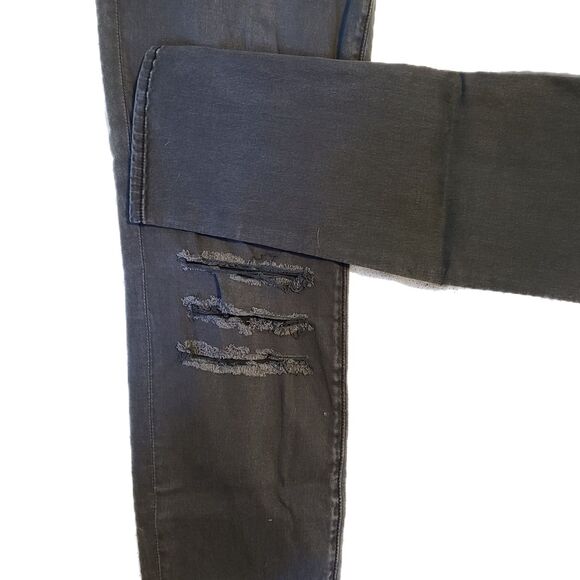 Parker Smith NEW Kam Gray Distressed Stretch Skinny Jeans, Size 12, MSRP $209 - Picture 7 of 9